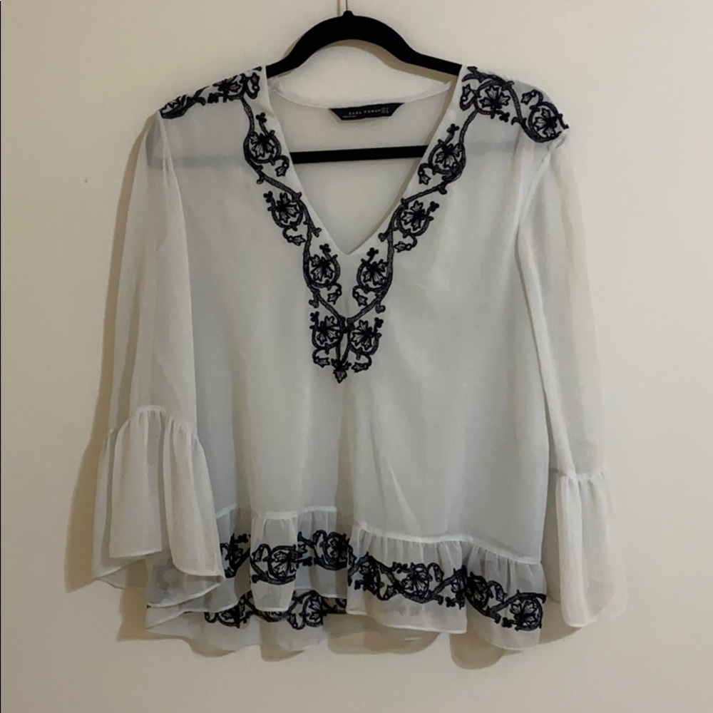Zara White and Black Tunic